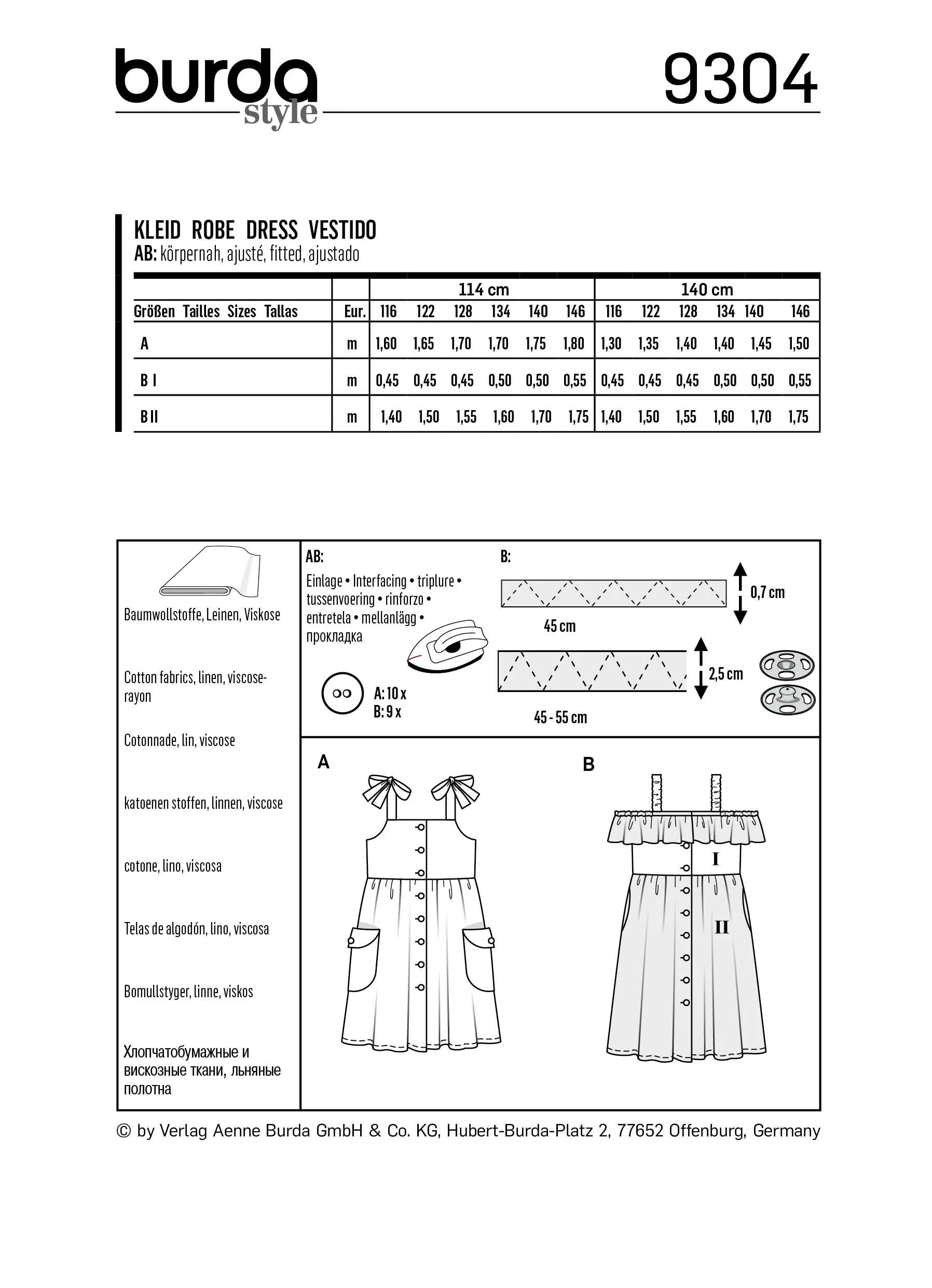 Burda Pattern X09304 Children's Tops (6-11) - Image 6