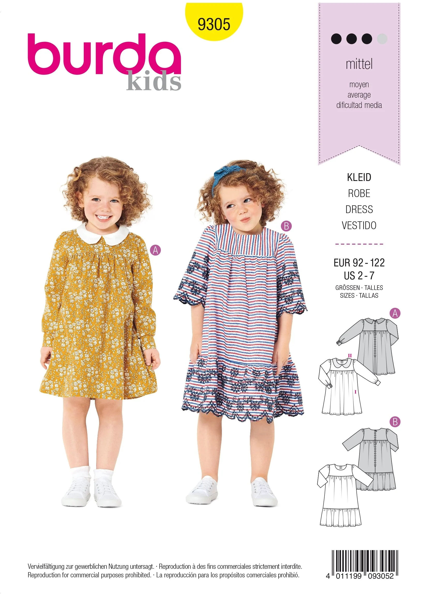Burda Pattern X09305 Children's Dresses (2-7)