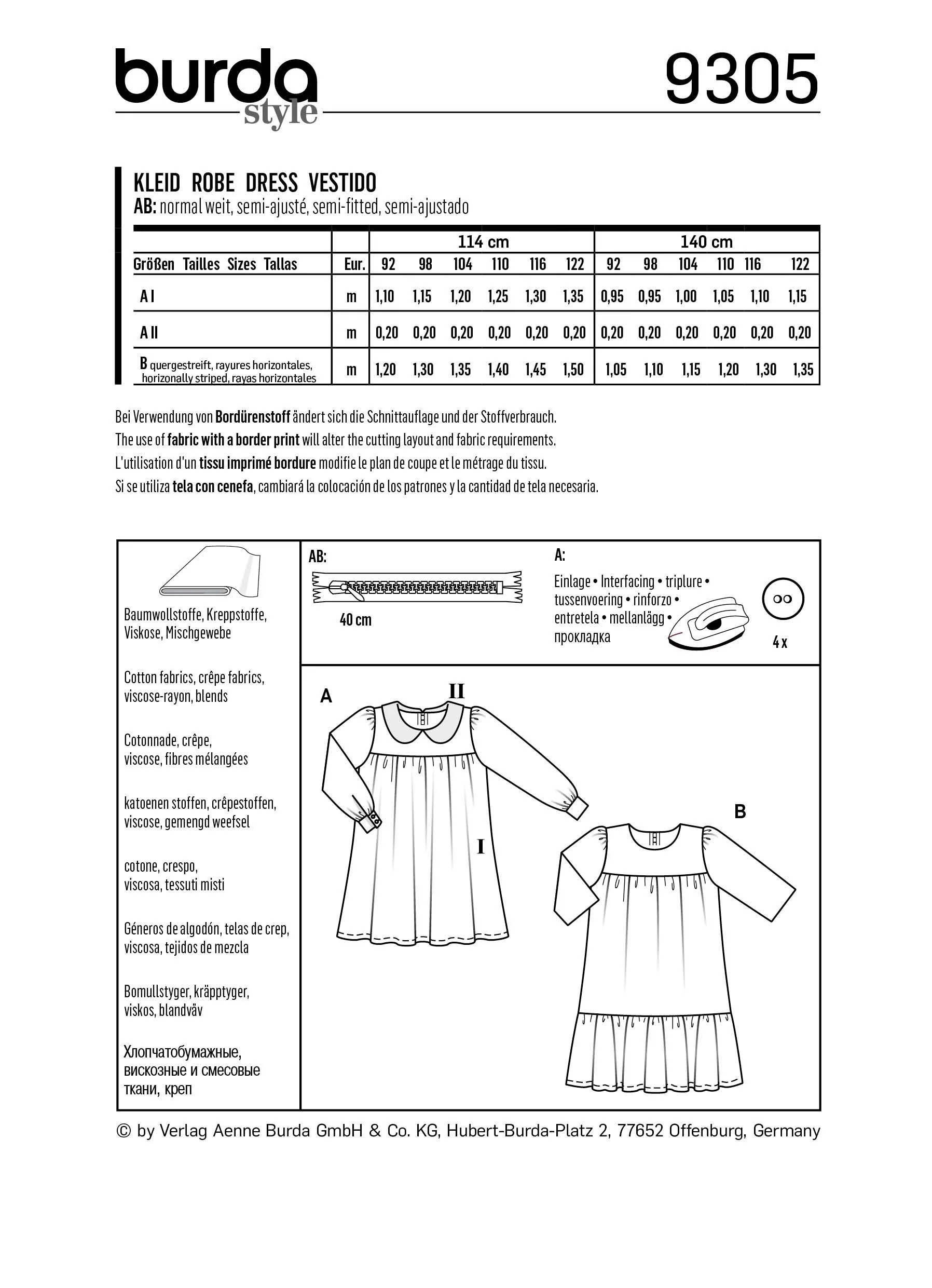 Burda Pattern X09305 Children's Dresses (2-7) - Image 6