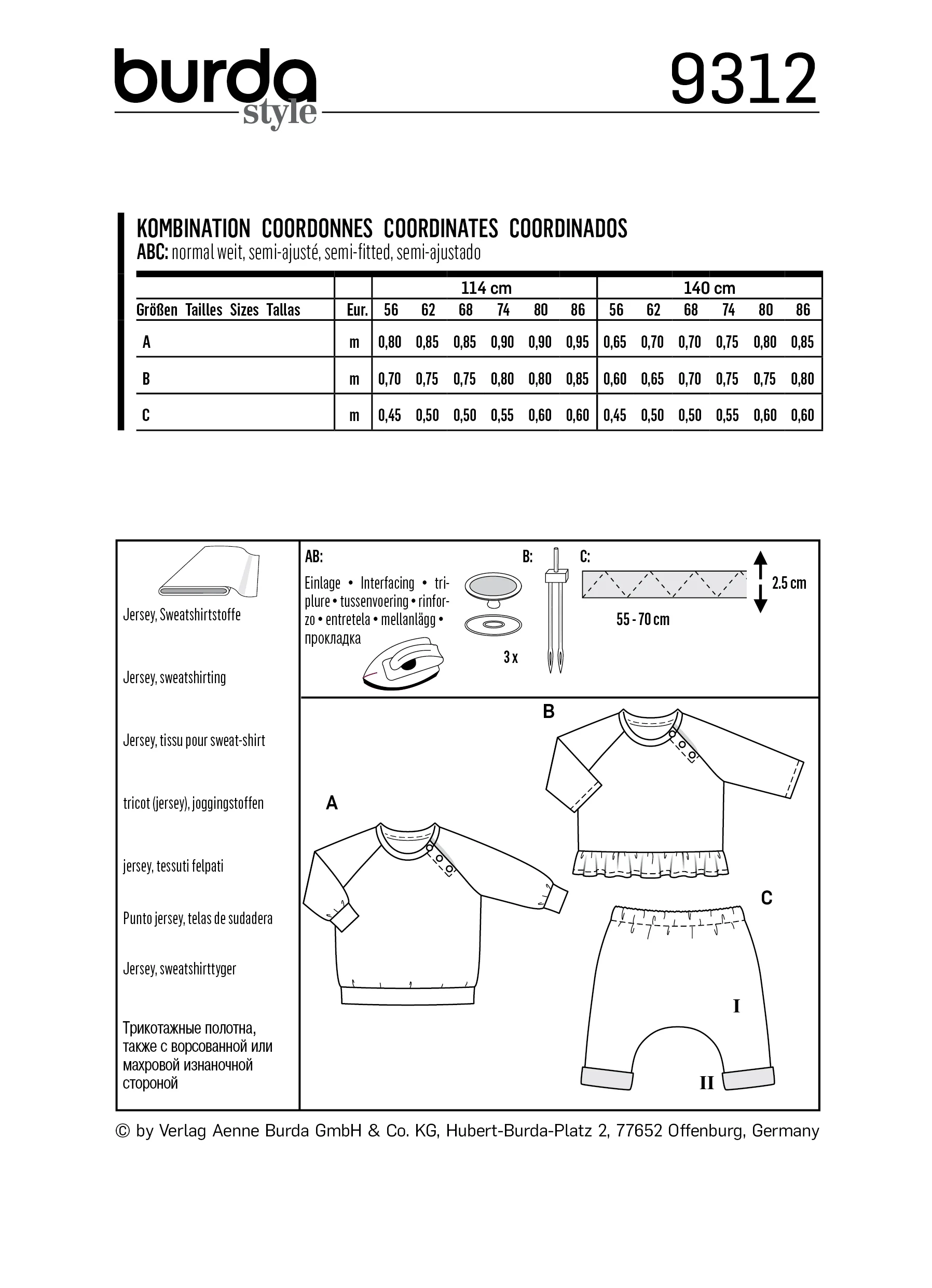 Burda Pattern 9312 Baby Tops, Trousers - Image 4