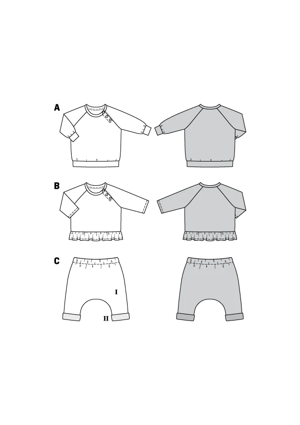 Burda Pattern 9312 Baby Tops, Trousers - Image 7