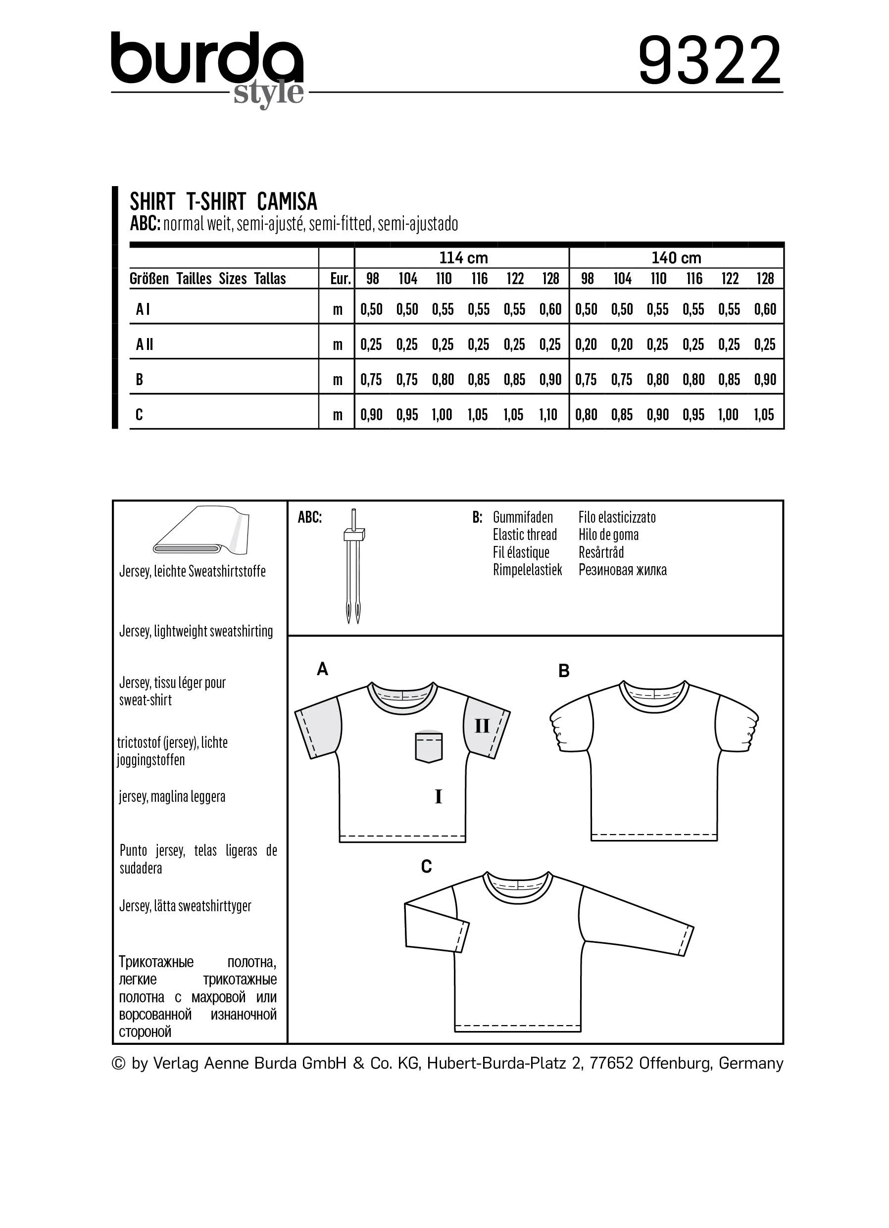 Burda Pattern 9322 Child's top - Image 6