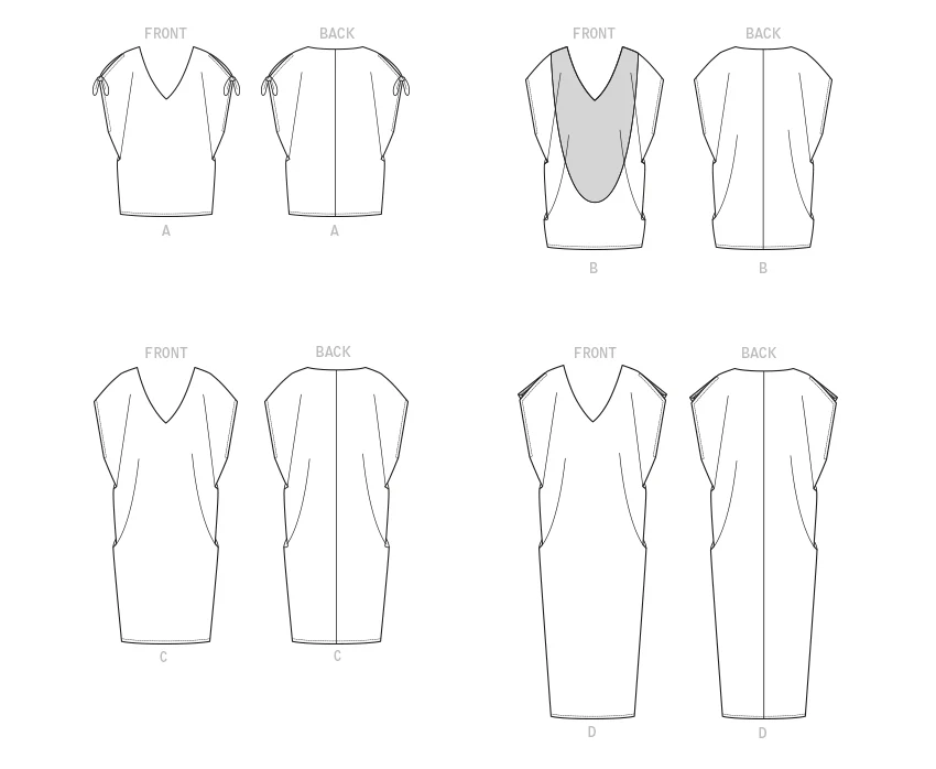 Butterick Pattern B6853 Misses' V-Neck Pullover Tunic & Dresses - Image 2