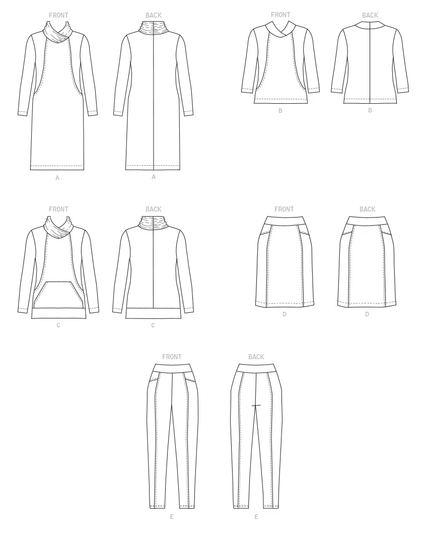 Butterick Pattern B6858 Misses' Knit Dress, Tops, Skirt and Pants - Image 7