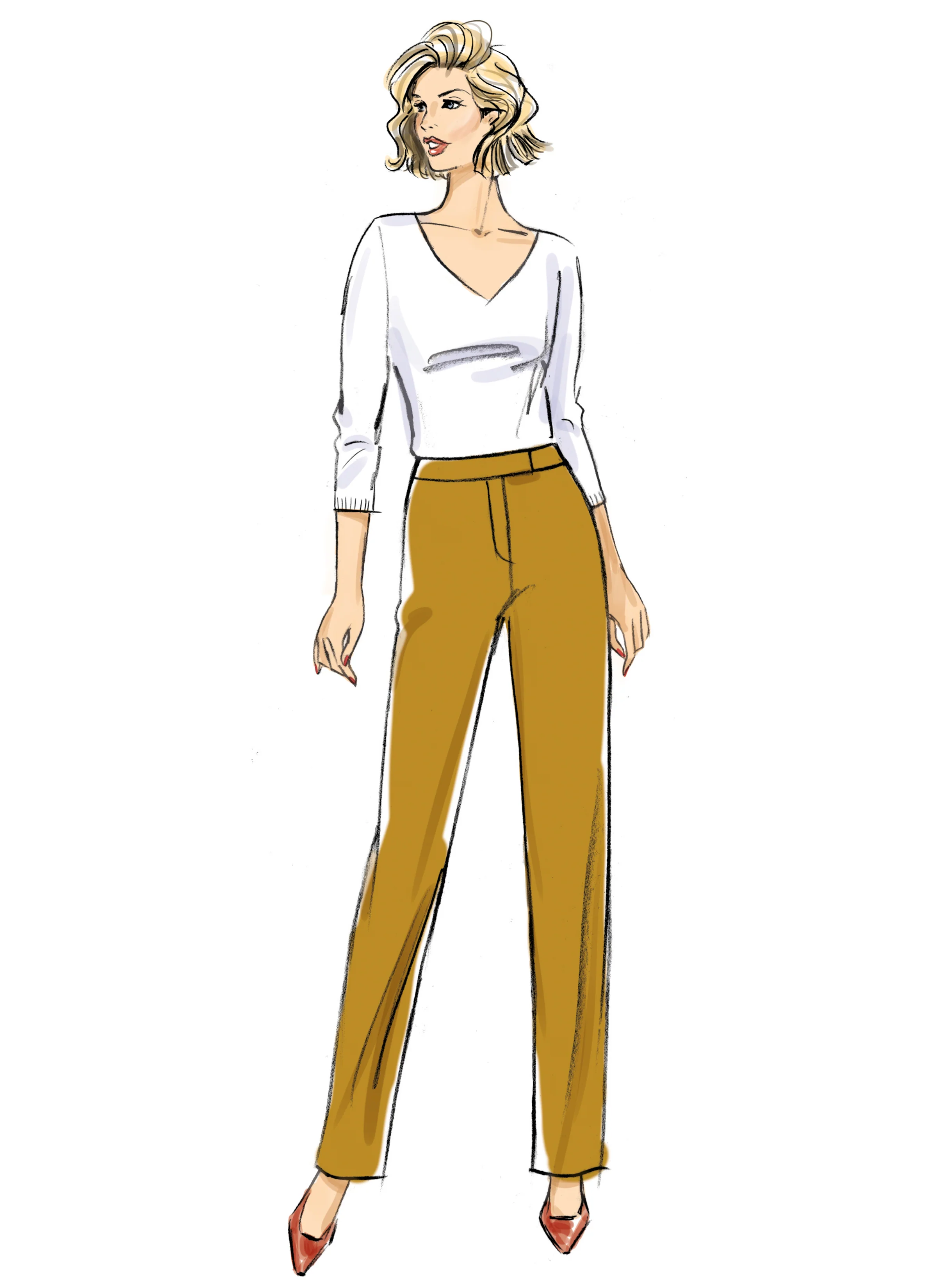 Butterick B6910 Miss Contour Band Pants - Image 4