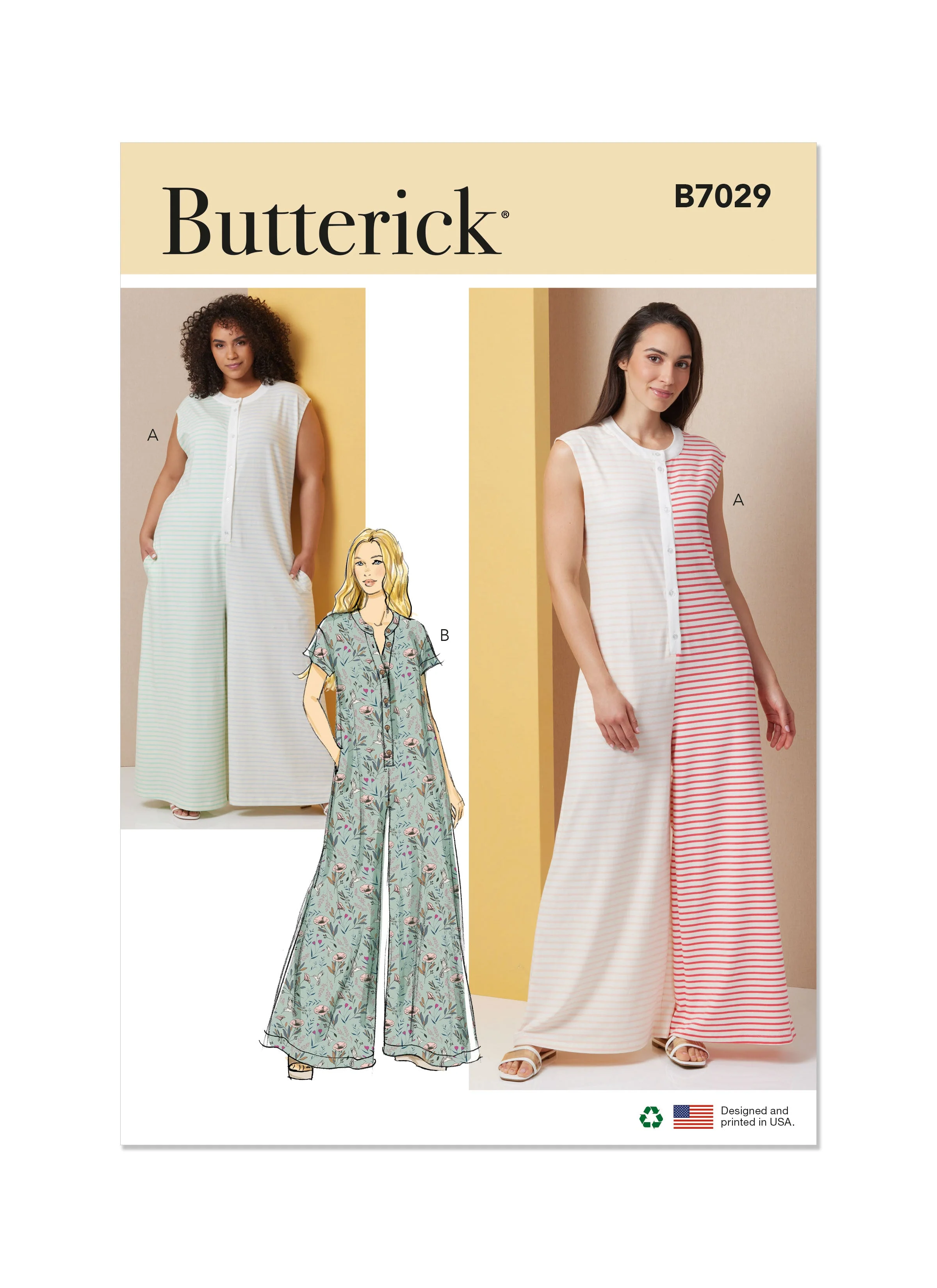Butterick Pattern B7029 Misses' and Women's Knit Jumpsuits