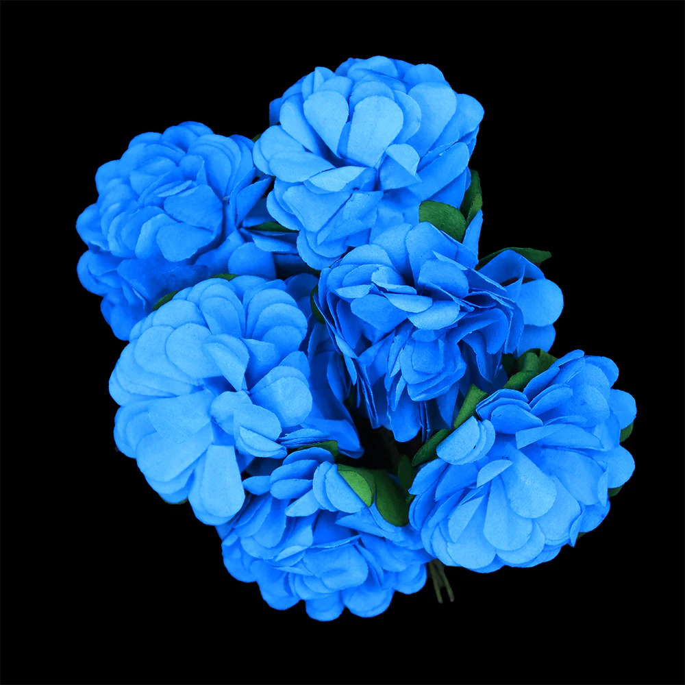Crafty Bitz Flower with Stem, Pale Blue- 6pk - Image 3