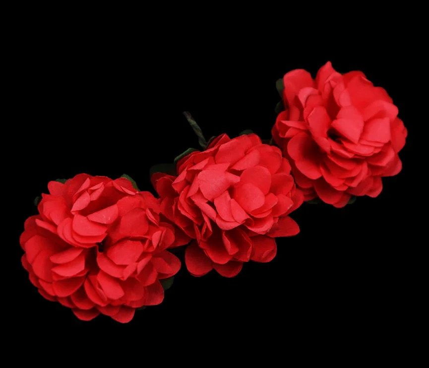 Crafty Bitz Flower with Stem, Red- 6pk - Image 2
