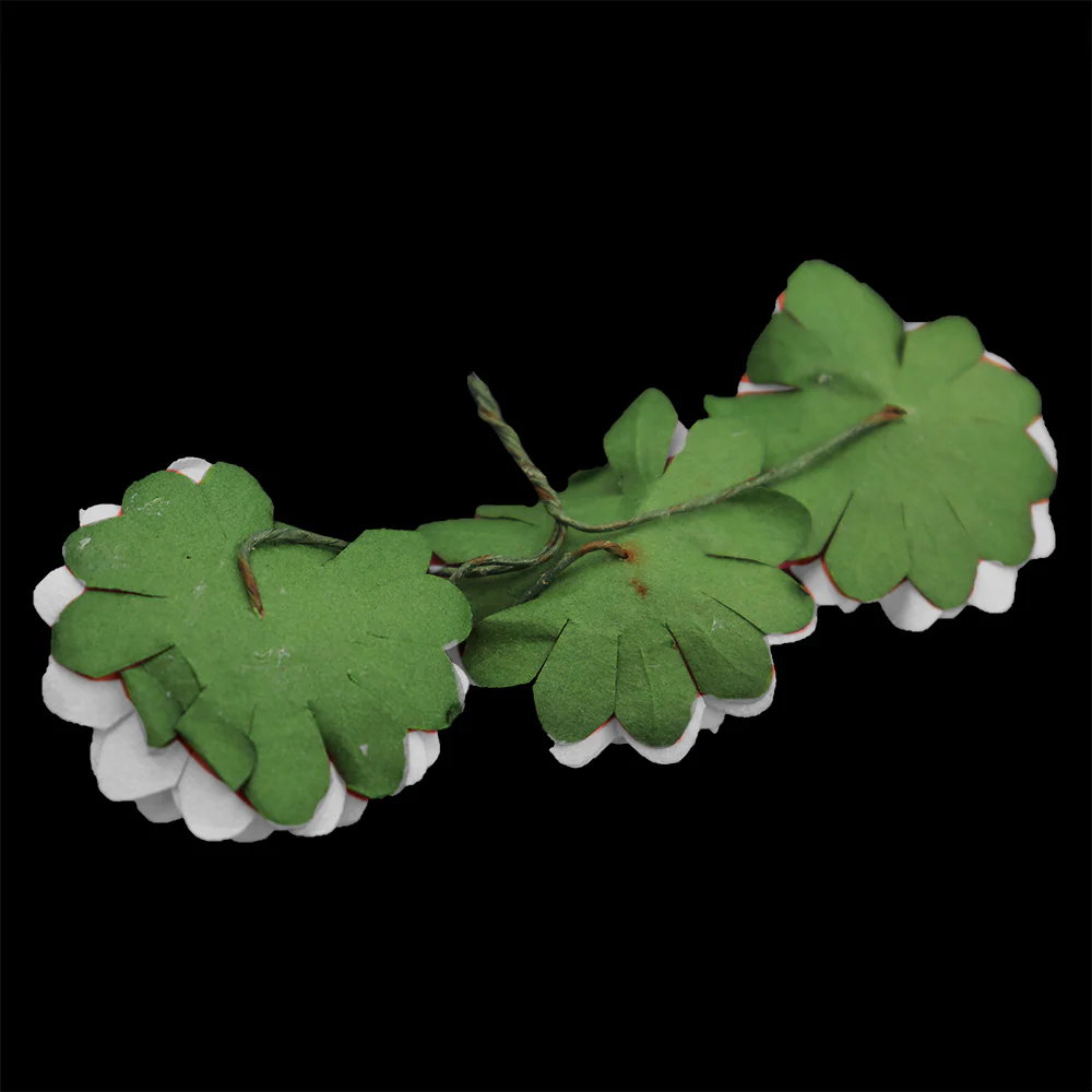 Crafty Bitz Flower with Stem, White- 6pk - Image 4