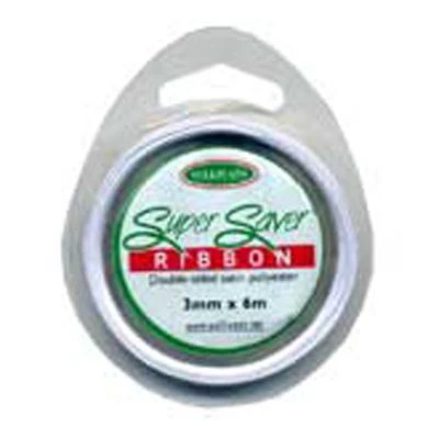 Sullivans Ribbon Satin, White- 6mx3mm