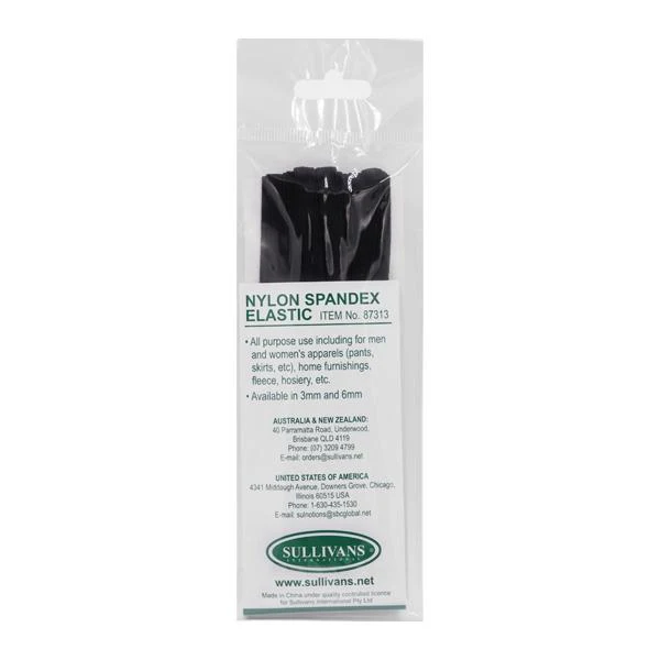 Sullivans Elastic, Black- 6 mm - Image 3