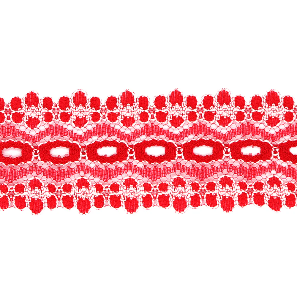 Sullivans Lace Eyelet, Red- 35mm x 5m - Image 2