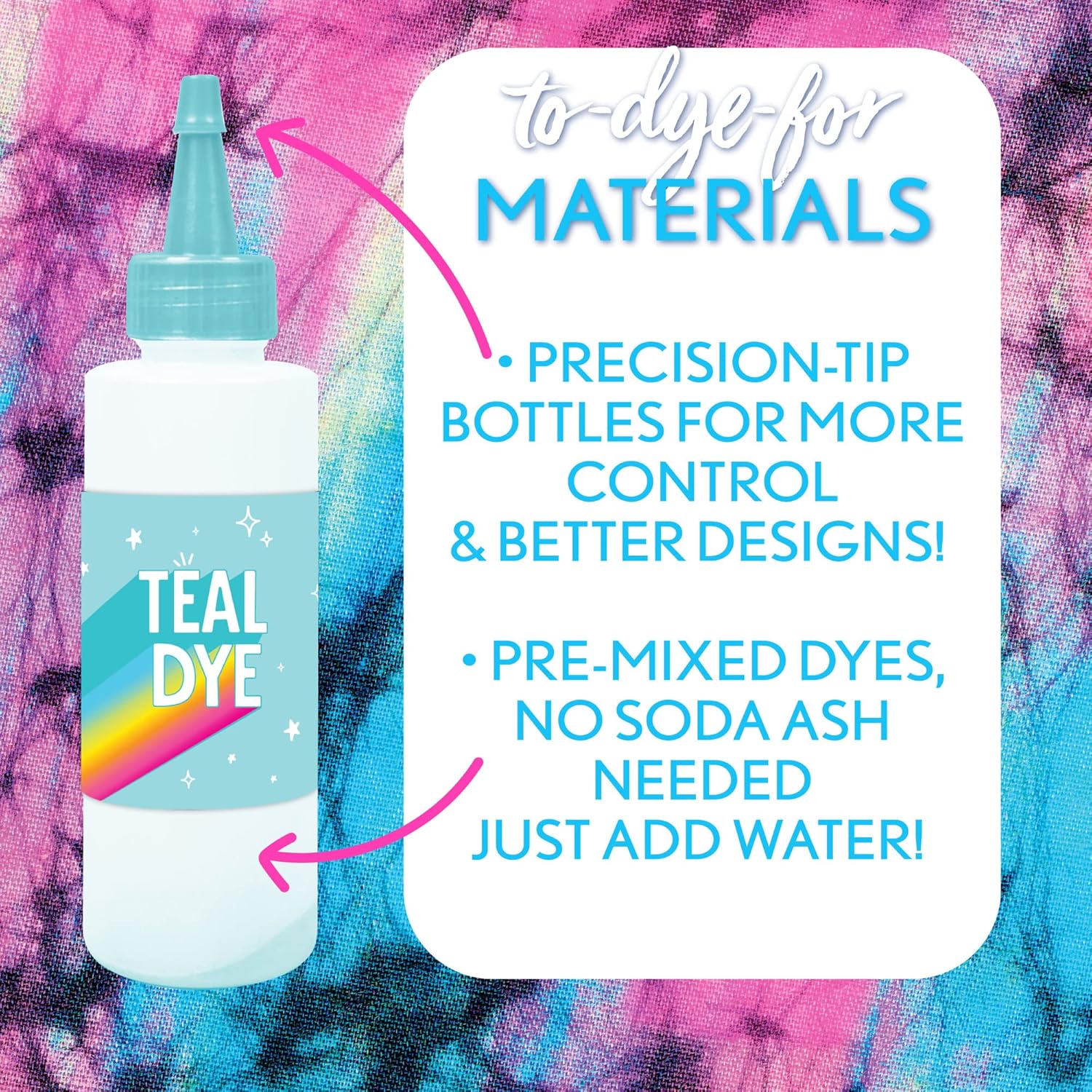 Just My Style Neon Midnight Tie Dye DIY Kit 8 Bottles - Image 4