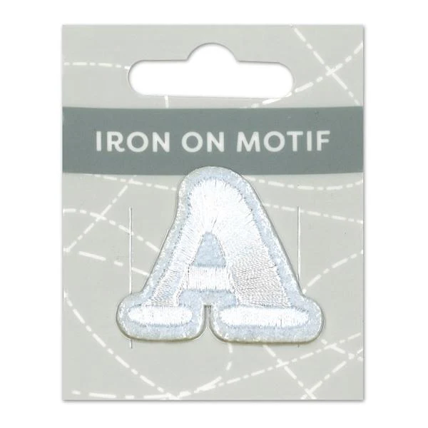 Sullivans Iron On Motif, White A- 35mm