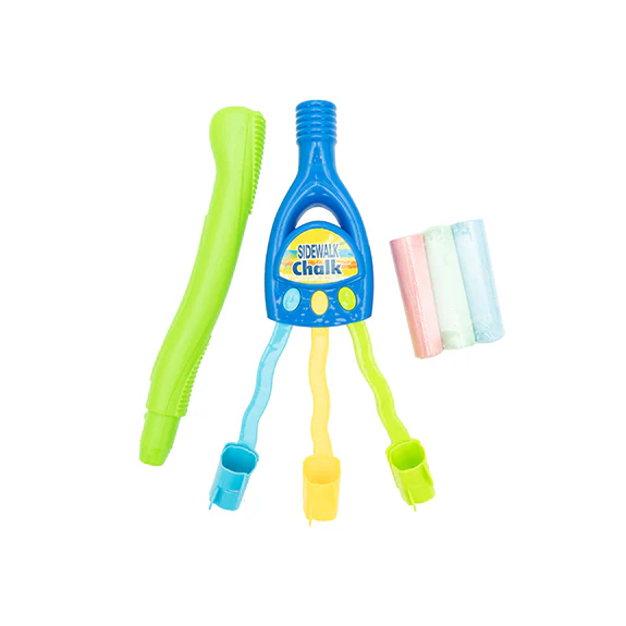 Little Makr Chalk Rake with 3 Jumbo Sidewalk Chalks - Image 2