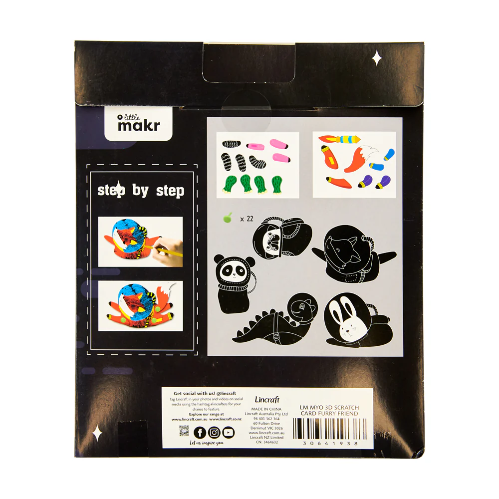 Little Makr Scratch Cards, Furry Animals - Image 3