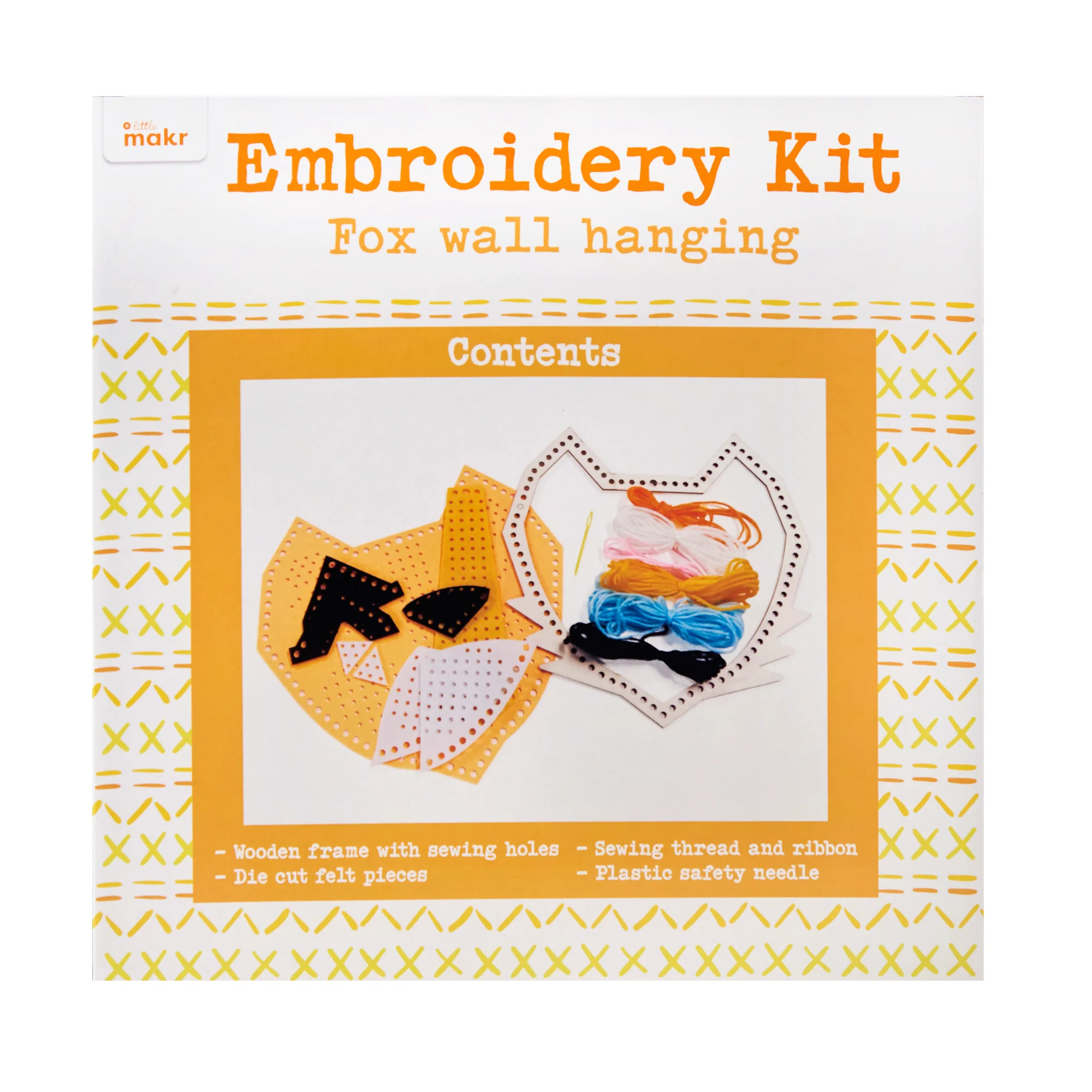 Little Makr Fox Wall Hanging Embroidery Kit - Image 3