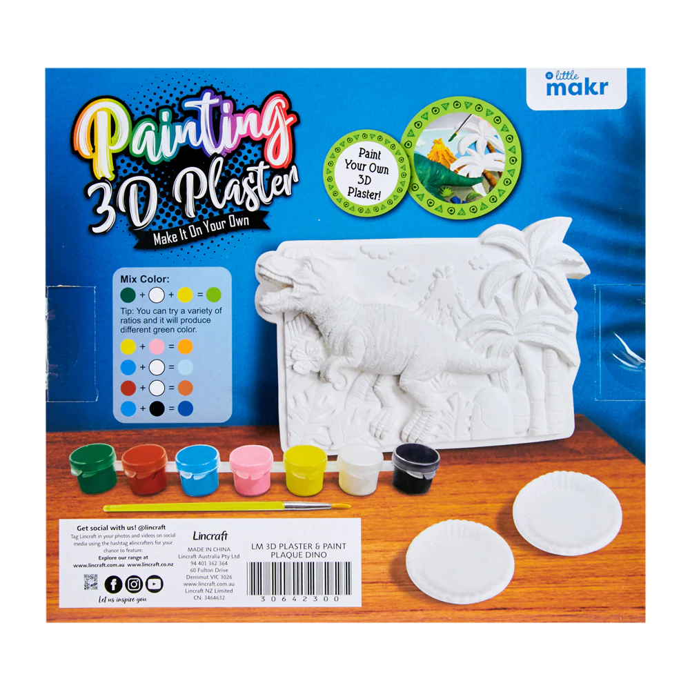 Little Makr Painting 3D Plaster Dino Plaque - Image 2