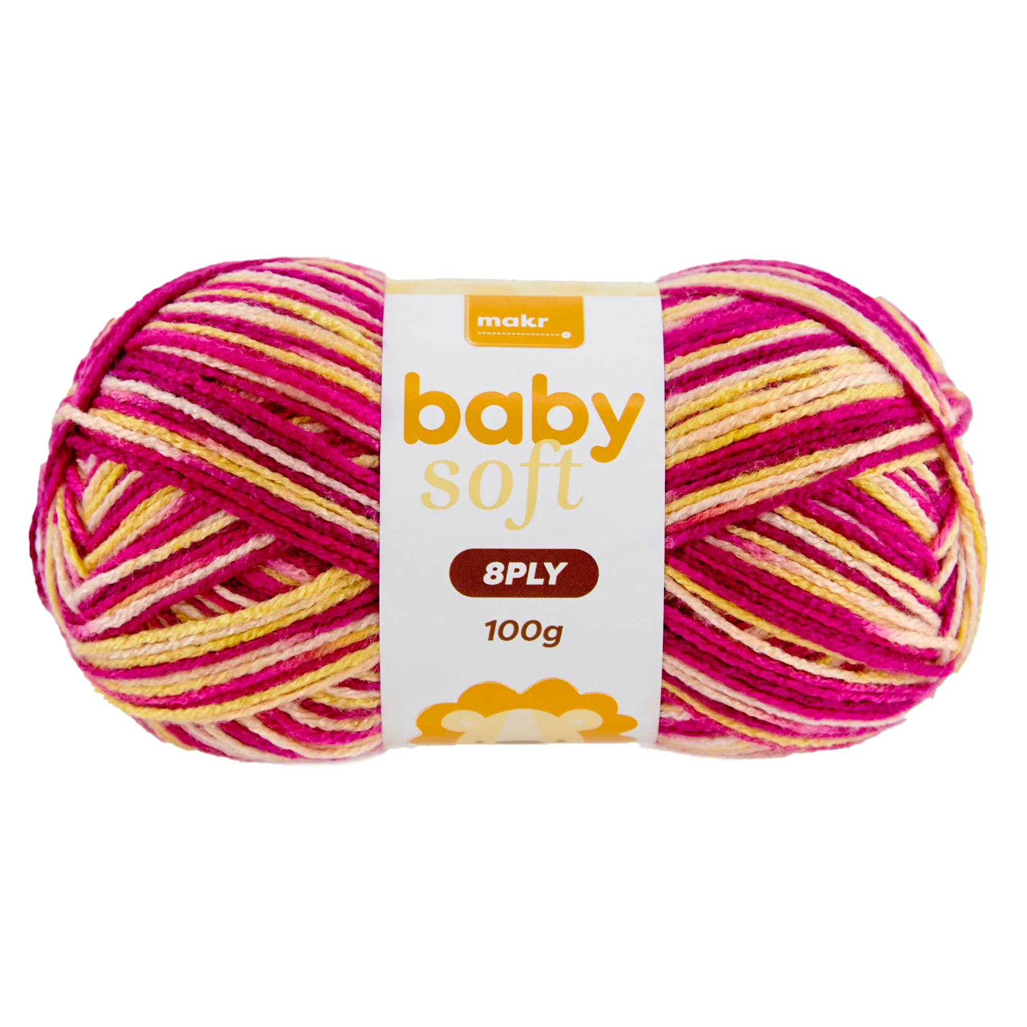 Makr Baby Soft Print Crochet & Knitting Yarn 8ply, 100g Acrylic Nylon Blend Yarn - Image 3