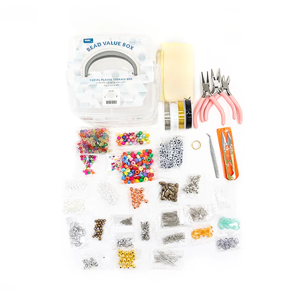 Bead Value Plastic Storage Box With 1196pcs Of Jewellery Accessories- 3 Level - Image 3