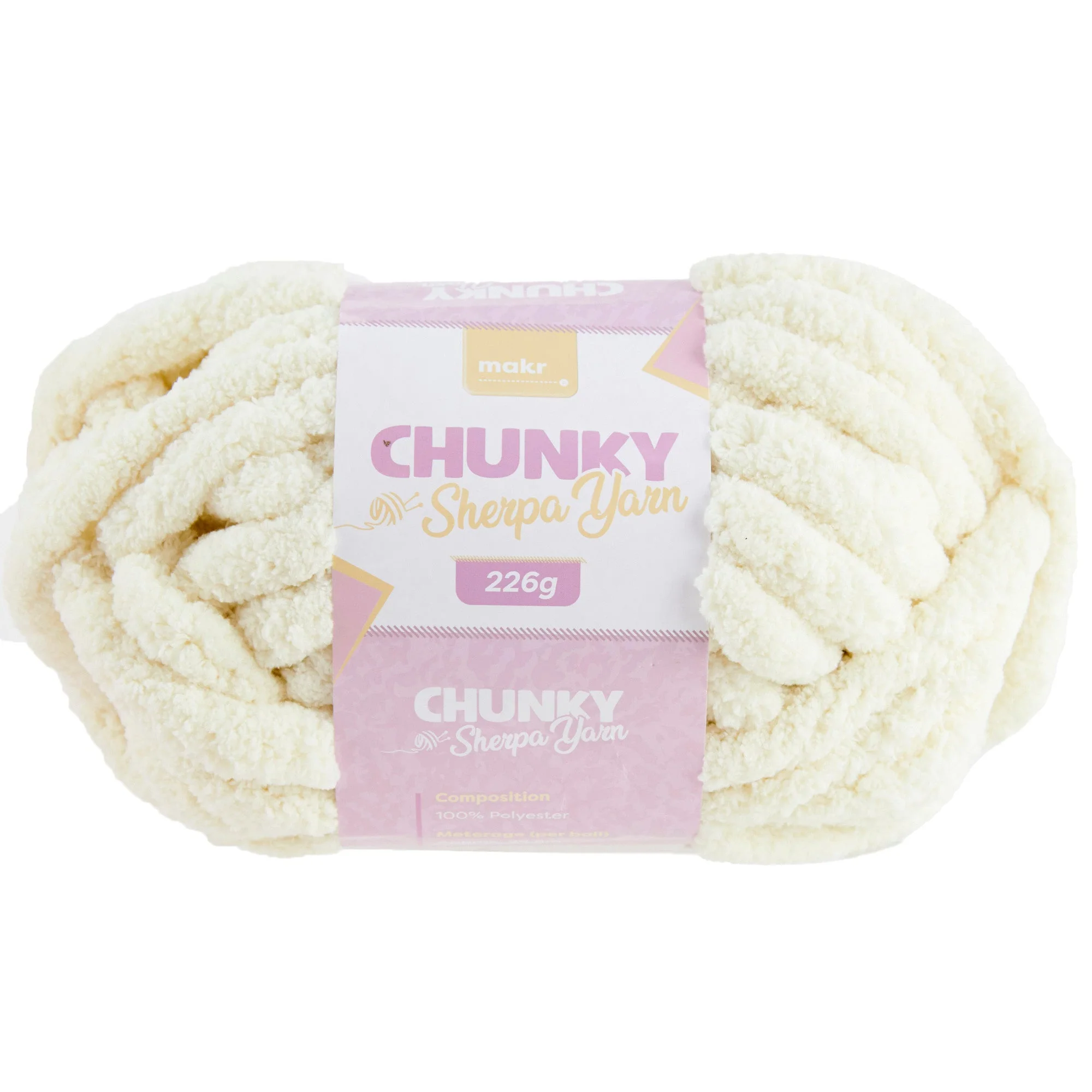 Makr Chunky Sherpa Crochet & Knitting Yarn, 226g Polyester Yarn - Image 7