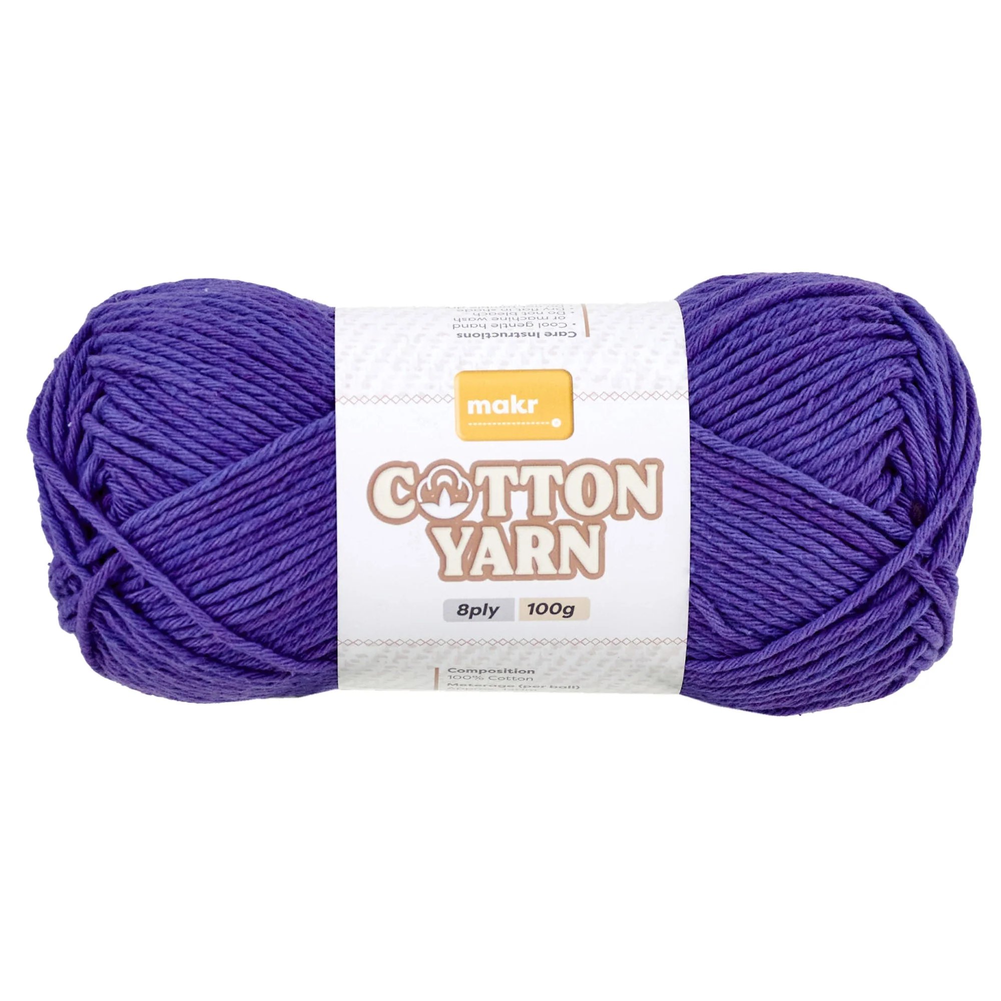 Makr Cotton Crochet & Knitting Yarn 8Ply, 100g Cotton Yarn - Image 3