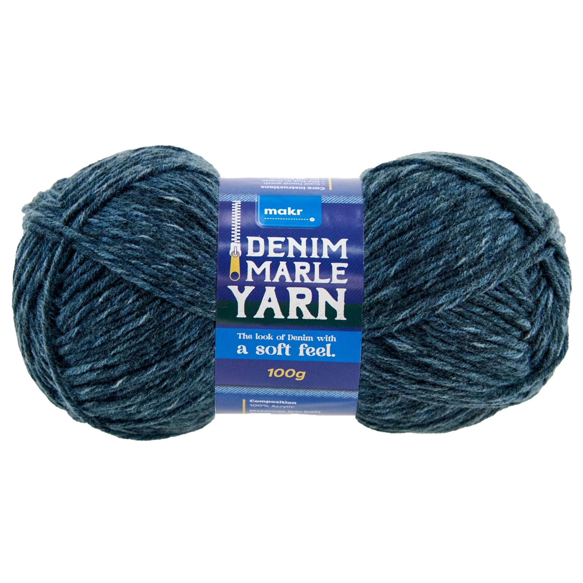 Makr Denim Marle Crochet & Knitting Yarn, 100g Acrylic Yarn - Image 3