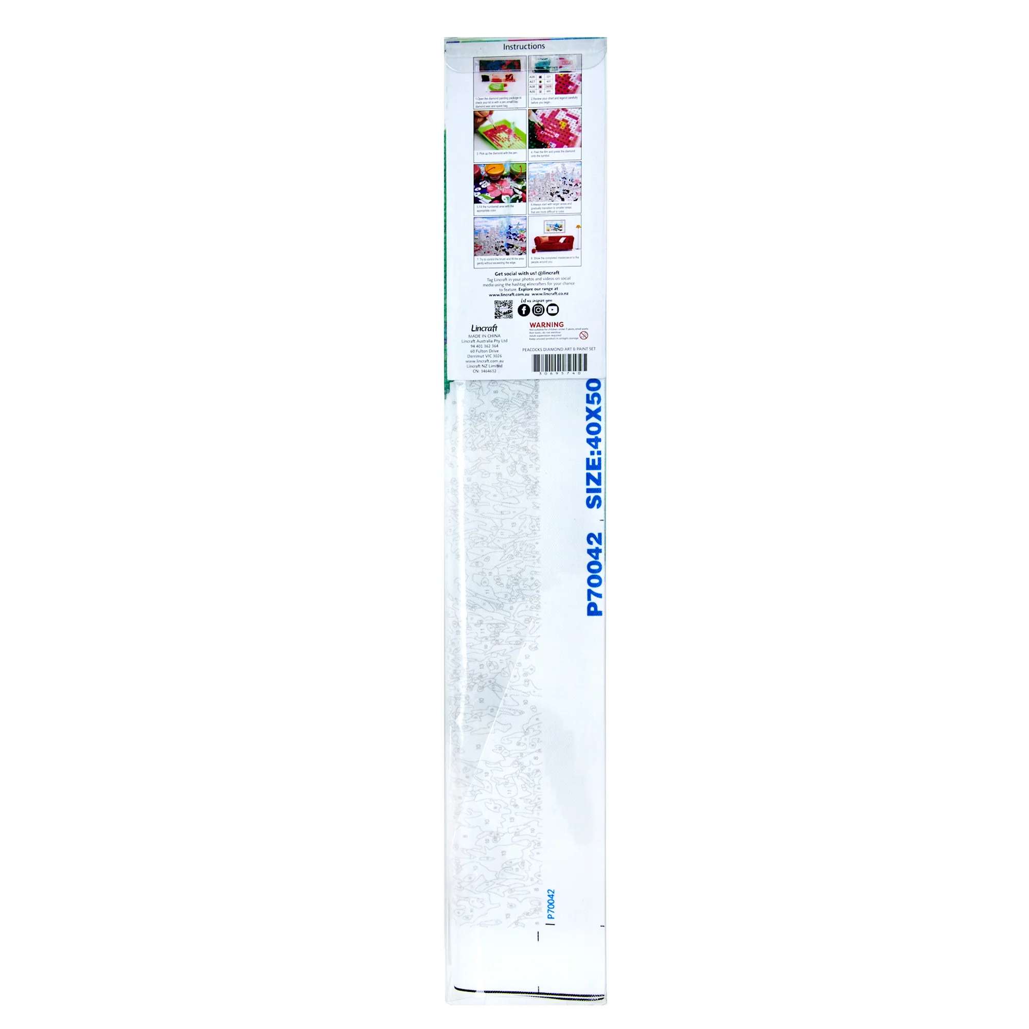 Makr Diamond Art & Paint Set, Peacocks- 47cmx57cm - Image 3