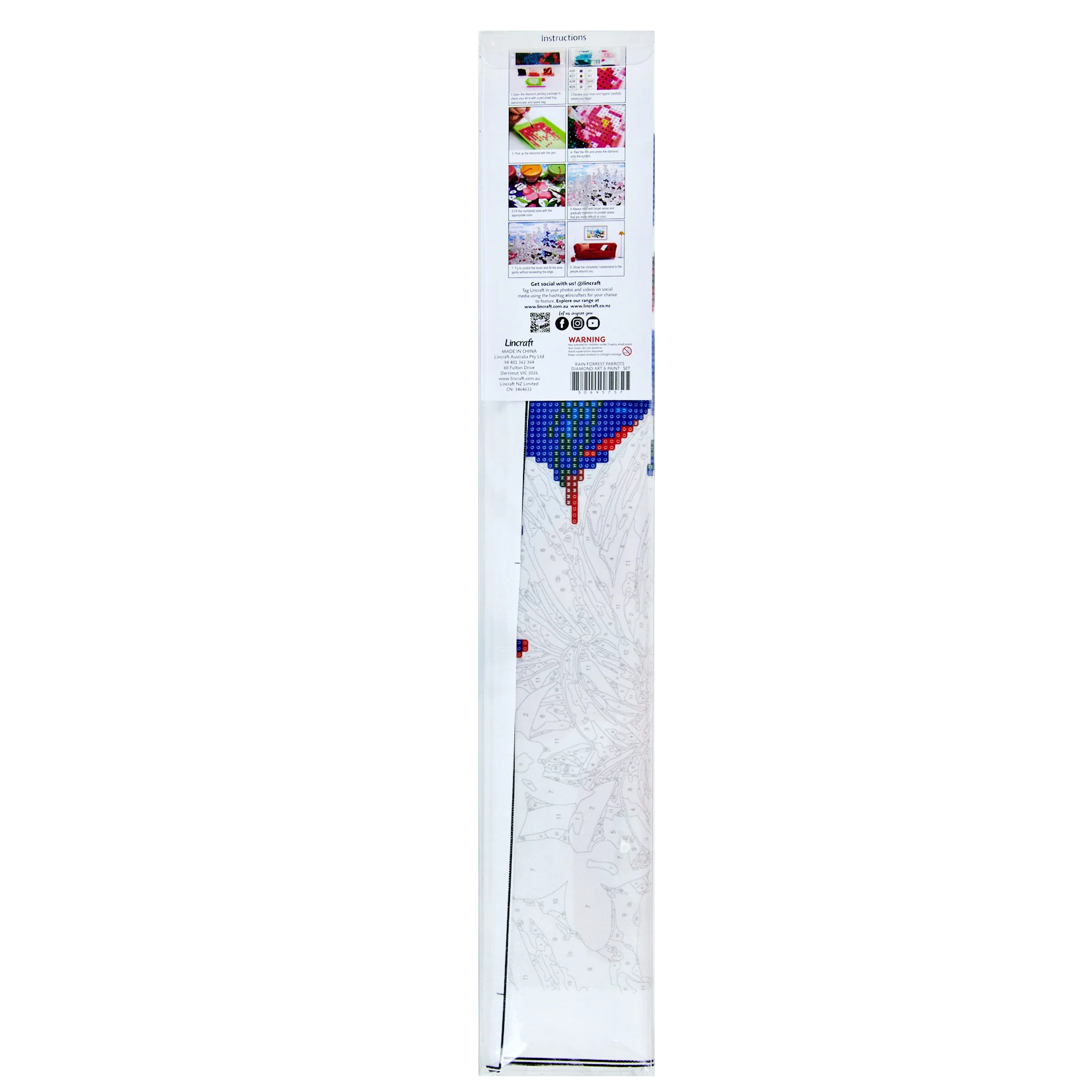 Makr Diamond Art & Paint Set, Rainforest Parrots- 47cmx57cm - Image 3