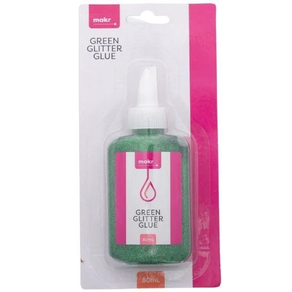 Makr Glitter Glue, Green- 80ml - Image 4