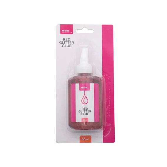 Makr Glitter Glue, Red- 80ml - Image 5
