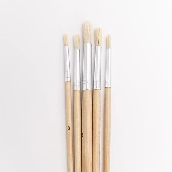 Makr Brush Set Hog Bristle, Size 8,10,12,14,16- 5pk - Image 2