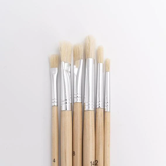 Makr Hog Bristle Brush Set, Flat and Round- 6pk - Image 2