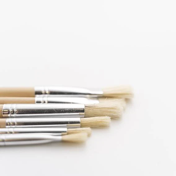 Makr Hog Bristle Brush Set, Flat and Round- 6pk - Image 3