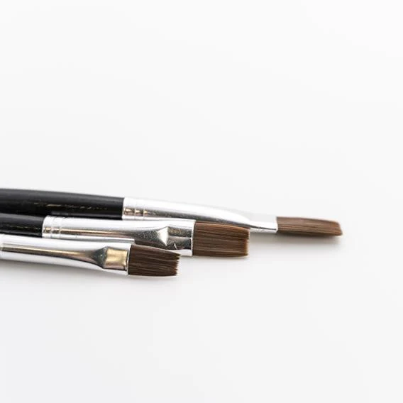 Makr Synthetic Flat Brush Set, Size 6,10,12- 3pk - Image 6