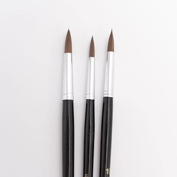 Makr Synthetic Round Brush Set, Size 6,10,12- 3pk - Image 2