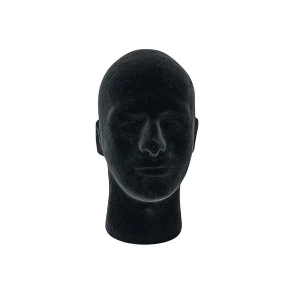 Mayd Male Black Foam Mannequin Head, Classic Style- 30cm - Image 2