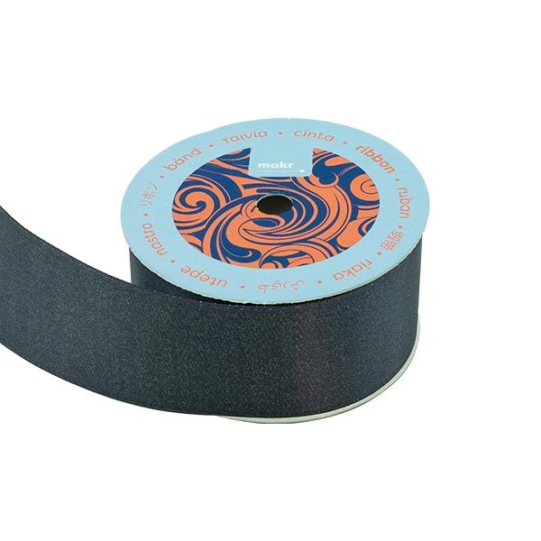 Makr Ribbon, Silver Metallic Black Ribbon- 38mmx3.6m - Image 2