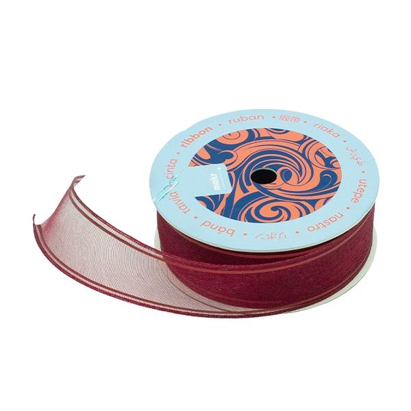 Makr Ribbon, Red Organza- 25mmx3.6m - Image 2