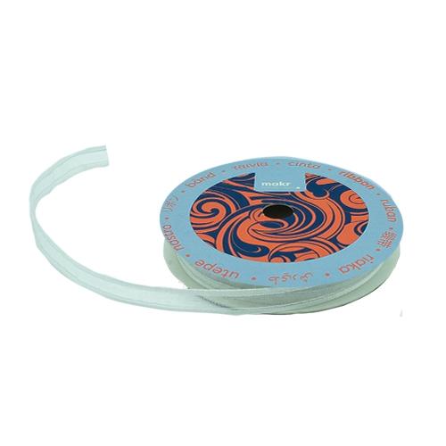 Makr Ribbon, White Organza Satin- 9mmx9.1m - Image 2