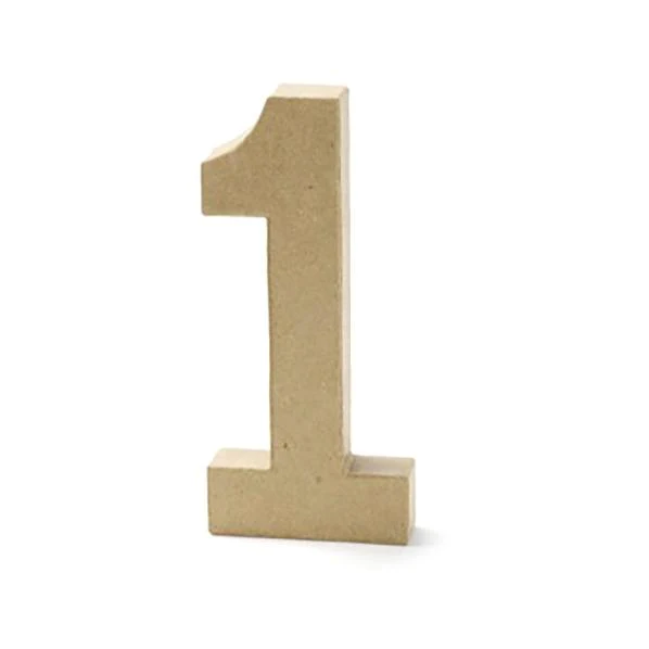 Paper Mache Number 1 - 8 inch