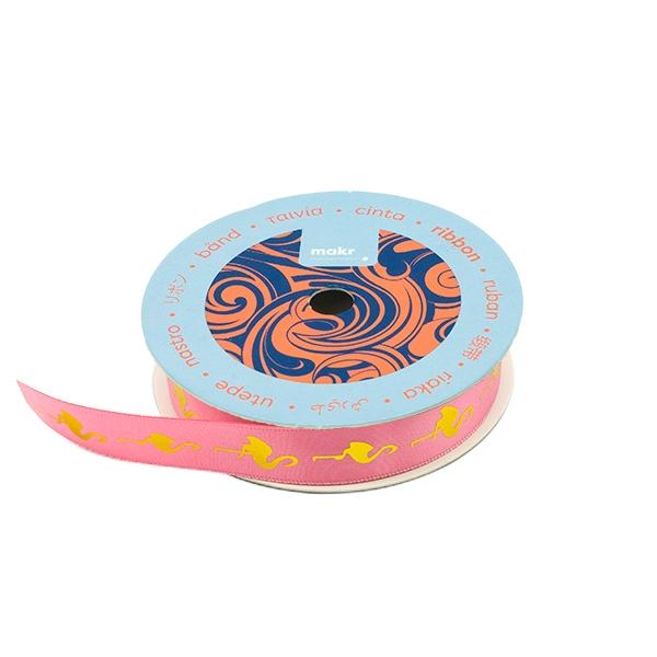 Makr Ribbon, Gold Flamingo Pink- 16mmx4.5m - Image 2