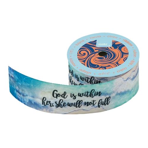 Makr Ribbon, God Is Within Her Satin- 38mmx3.6m - Image 2