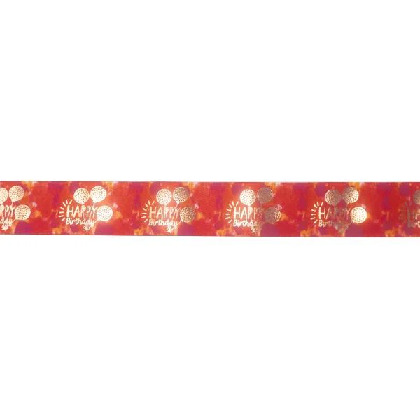Makr Ribbon, Happy Birthday Red Satin- 16mmx4.5m