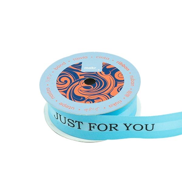 Makr Ribbon, Just for You Blue Satin and Grosgrain- 25mmx3.6m - Image 2