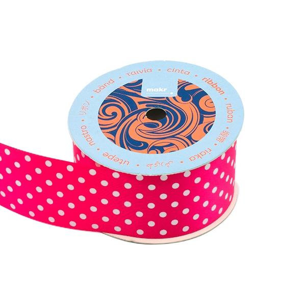 Makr Ribbon, Medium Dots Pink Satin- 38mmx3.6m - Image 2