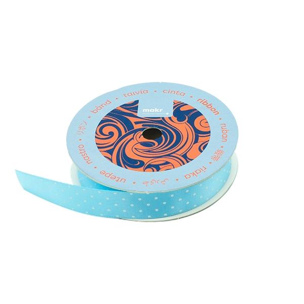 Makr Ribbon, Small Dots Blue Satin- 16mmx4.5m - Image 2