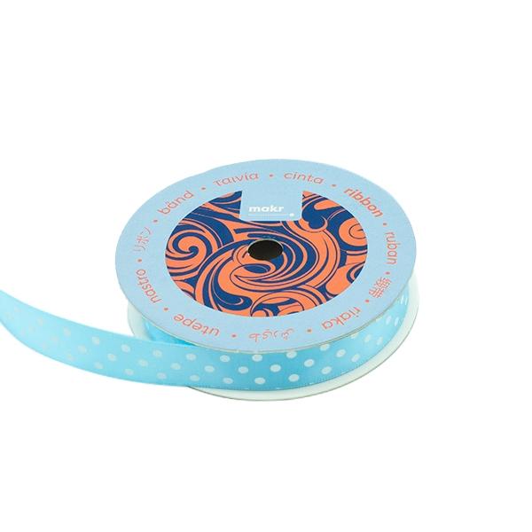 Makr Ribbon, Medium Dots Blue Satin- 16mmx4.5m - Image 2