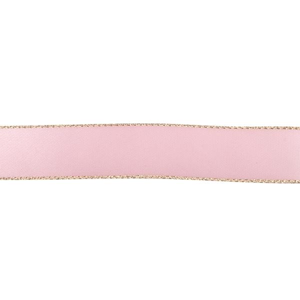 Makr Ribbon, Gold Edge Pearl Pink Satin- 16mmx4.5m