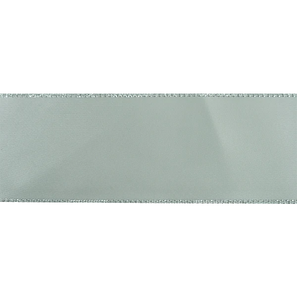 Makr Ribbon, Silver Edge Silver Satin- 38mmx3.6m